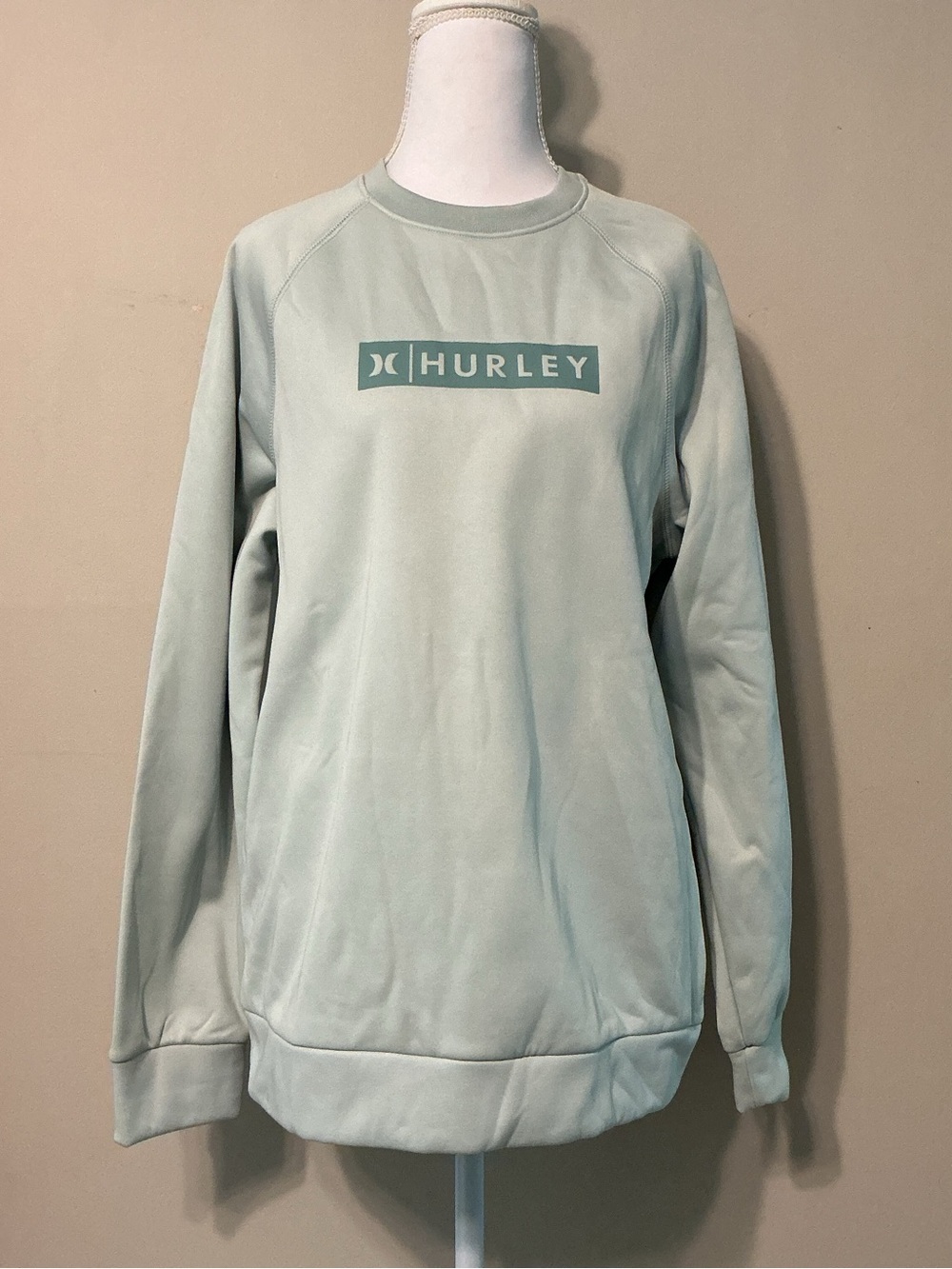 Hurley Men's Light Mint Green Crewneck Sweatshirt